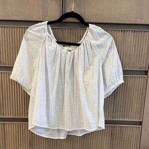 Old Navy White Peasant-Style Short Sleeve Blouse